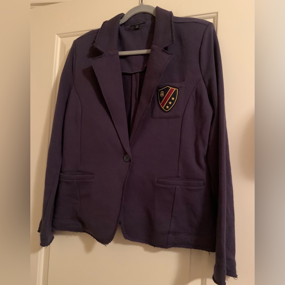 Tommy Hilfiger Vintage Crest Knit Blazer / Navy / Size Large